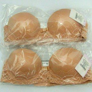 Auden Lace Trimmed Bra - Nude